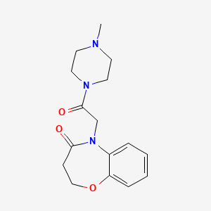 molecular formula C16H21N3O3 B7471971 5-[2-(4-Methylpiperazin-1-yl)-2-oxoethyl]-2,3-dihydro-1,5-benzoxazepin-4-one 