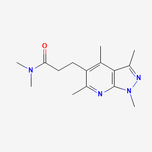 molecular formula C15H22N4O B7472346 N,N-dimethyl-3-(1,3,4,6-tetramethylpyrazolo[3,4-b]pyridin-5-yl)propanamide 