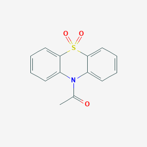 molecular formula C14H11NO3S B074727 10H-Phenothiazine, 10-acetyl-, 5,5-dioxide CAS No. 1220-99-1