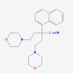 molecular formula C24H31N3O2 B074767 alpha,alpha-Bis(2-morpholinoethyl)-1-naphthaleneacetonitrile CAS No. 1251-31-6