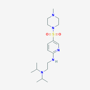 molecular formula C18H33N5O2S B7477116 N-[5-(4-methylpiperazin-1-yl)sulfonylpyridin-2-yl]-N',N'-di(propan-2-yl)ethane-1,2-diamine 