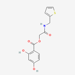 molecular formula C14H13NO5S B7477205 [2-Oxo-2-(thiophen-2-ylmethylamino)ethyl] 2,4-dihydroxybenzoate 