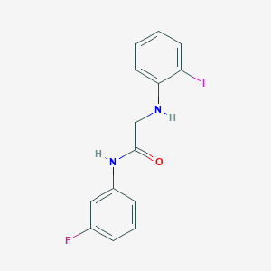 molecular formula C14H12FIN2O B7477363 N-(3-fluorophenyl)-2-(2-iodoanilino)acetamide 