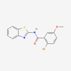 molecular formula C15H11BrN2O2S B7477461 N-(1,3-benzothiazol-2-yl)-2-bromo-5-methoxybenzamide 