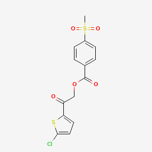 molecular formula C14H11ClO5S2 B7477644 [2-(5-Chlorothiophen-2-yl)-2-oxoethyl] 4-methylsulfonylbenzoate 