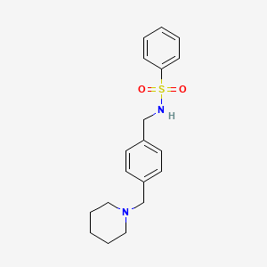 molecular formula C19H24N2O2S B7477688 N-[[4-(piperidin-1-ylmethyl)phenyl]methyl]benzenesulfonamide 