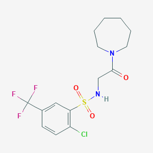 molecular formula C15H18ClF3N2O3S B7478450 N-[2-(azepan-1-yl)-2-oxoethyl]-2-chloro-5-(trifluoromethyl)benzenesulfonamide 
