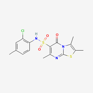 molecular formula C16H16ClN3O3S2 B7478551 N-(2-chloro-4-methylphenyl)-2,3,7-trimethyl-5-oxo-[1,3]thiazolo[3,2-a]pyrimidine-6-sulfonamide 