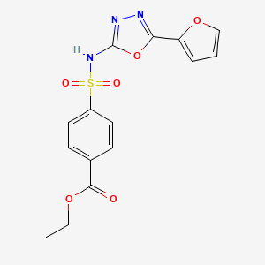 molecular formula C15H13N3O6S B7478583 Ethyl 4-[[5-(furan-2-yl)-1,3,4-oxadiazol-2-yl]sulfamoyl]benzoate 