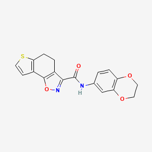 molecular formula C18H14N2O4S B7478646 N-(2,3-Dihydro-1,4-benzodioxin-6-YL)-4,5-dihydrothieno[2,3-G][1,2]benzisoxazole-3-carboxamide 