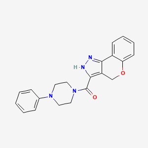molecular formula C21H20N4O2 B7478802 1-{1H,4H-Chromeno[4,3-C]pyrazole-3-carbonyl}-4-phenylpiperazine 