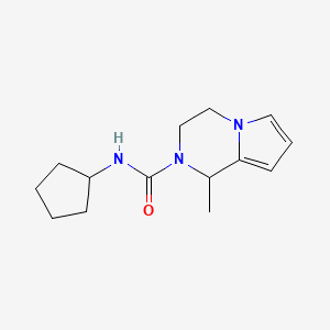 molecular formula C14H21N3O B7479104 N-cyclopentyl-1-methyl-3,4-dihydro-1H-pyrrolo[1,2-a]pyrazine-2-carboxamide 