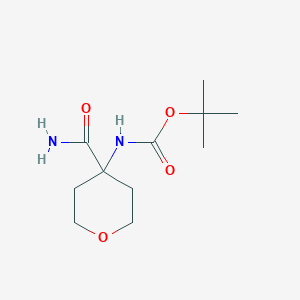 molecular formula C11H20N2O4 B7479256 tert-butyl N-(4-carbamoyloxan-4-yl)carbamate 