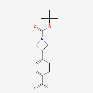 molecular formula C15H19NO3 B7479464 Tert-butyl 3-(4-formylphenyl)azetidine-1-carboxylate 