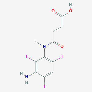 molecular formula C11H11I3N2O3 B074800 3'-Amino-N-methyl-2',4',6'-triiodosuccinanilic acid CAS No. 1221-05-2