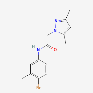 molecular formula C14H16BrN3O B7480747 N-(4-bromo-3-methylphenyl)-2-(3,5-dimethylpyrazol-1-yl)acetamide 