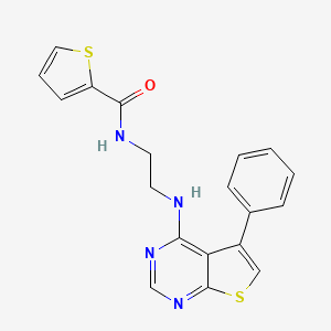 molecular formula C19H16N4OS2 B7481151 N-[2-[(5-phenylthieno[2,3-d]pyrimidin-4-yl)amino]ethyl]thiophene-2-carboxamide 