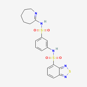 molecular formula C18H19N5O4S3 B7481292 N-[3-(3,4,5,6-tetrahydro-2H-azepin-7-ylsulfamoyl)phenyl]-2,1,3-benzothiadiazole-4-sulfonamide 