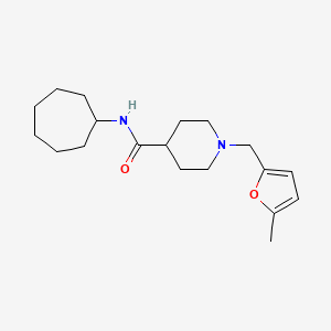 molecular formula C19H30N2O2 B7481926 N-cycloheptyl-1-[(5-methylfuran-2-yl)methyl]piperidine-4-carboxamide 