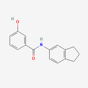 molecular formula C16H15NO2 B7481943 N-(2,3-dihydro-1H-inden-5-yl)-3-hydroxybenzamide 