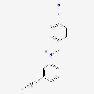 molecular formula C16H12N2 B7482039 4-[(3-Ethynylanilino)methyl]benzonitrile 