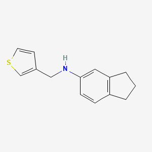 molecular formula C14H15NS B7482128 N-(thiophen-3-ylmethyl)-2,3-dihydro-1H-inden-5-amine 