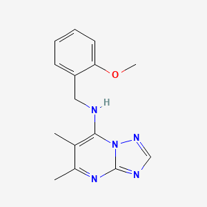 molecular formula C15H17N5O B7482926 N-[(2-methoxyphenyl)methyl]-5,6-dimethyl-[1,2,4]triazolo[1,5-a]pyrimidin-7-amine 