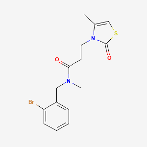 molecular formula C15H17BrN2O2S B7483213 N-[(2-bromophenyl)methyl]-N-methyl-3-(4-methyl-2-oxo-1,3-thiazol-3-yl)propanamide 