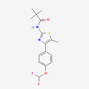 molecular formula C16H18F2N2O2S B7483229 N-[4-[4-(difluoromethoxy)phenyl]-5-methyl-1,3-thiazol-2-yl]-2,2-dimethylpropanamide 