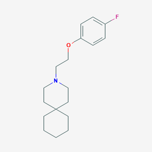 molecular formula C18H26FNO B074833 3-AZASPIRO(5.5)UNDECANE, 3-(2-(p-FLUOROPHENOXY)ETHYL)- CAS No. 1228-30-4