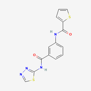 molecular formula C14H10N4O2S2 B7483355 N-[3-(1,3,4-thiadiazol-2-ylcarbamoyl)phenyl]thiophene-2-carboxamide 