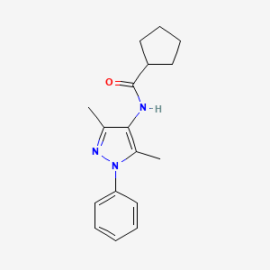 molecular formula C17H21N3O B7485388 N-(3,5-dimethyl-1-phenylpyrazol-4-yl)cyclopentanecarboxamide 