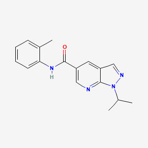 molecular formula C17H18N4O B7485672 N-(2-methylphenyl)-1-propan-2-ylpyrazolo[3,4-b]pyridine-5-carboxamide 