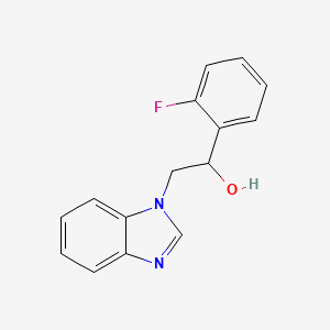 molecular formula C15H13FN2O B7488357 2-(1-Benzimidazolyl)-1-(2-fluorophenyl)ethanol 