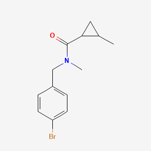 molecular formula C13H16BrNO B7488756 N-[(4-bromophenyl)methyl]-N,2-dimethylcyclopropane-1-carboxamide 