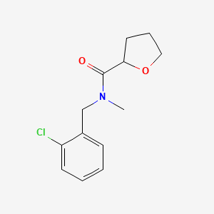 molecular formula C13H16ClNO2 B7488840 N-[(2-chlorophenyl)methyl]-N-methyloxolane-2-carboxamide 