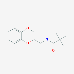 molecular formula C15H21NO3 B7488987 N-(2,3-dihydro-1,4-benzodioxin-2-ylmethyl)-N,2,2-trimethylpropanamide 