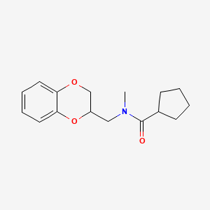 molecular formula C16H21NO3 B7489044 N-(2,3-dihydro-1,4-benzodioxin-3-ylmethyl)-N-methylcyclopentanecarboxamide 