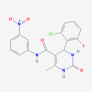 molecular formula C18H14ClFN4O4 B7489059 4-(2-chloro-6-fluorophenyl)-6-methyl-N-(3-nitrophenyl)-2-oxo-3,4-dihydro-1H-pyrimidine-5-carboxamide 