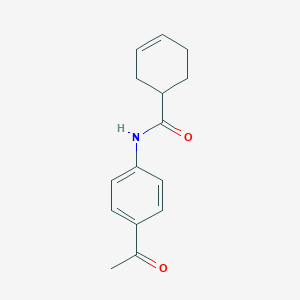 molecular formula C15H17NO2 B7489092 N-(4-acetylphenyl)cyclohex-3-ene-1-carboxamide 