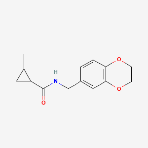 molecular formula C14H17NO3 B7489425 N-(2,3-dihydro-1,4-benzodioxin-6-ylmethyl)-2-methylcyclopropane-1-carboxamide 