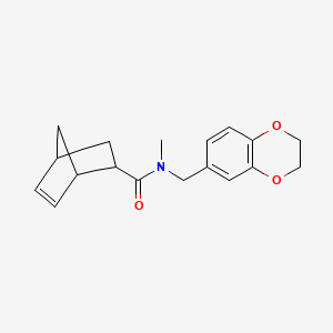 molecular formula C18H21NO3 B7489586 N-(2,3-dihydro-1,4-benzodioxin-6-ylmethyl)-N-methylbicyclo[2.2.1]hept-5-ene-2-carboxamide 
