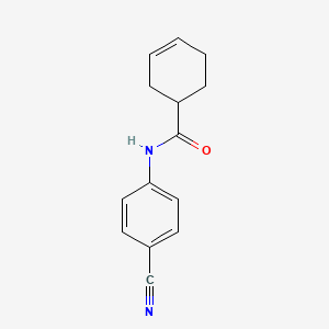 molecular formula C14H14N2O B7489723 N-(4-cyanophenyl)cyclohex-3-ene-1-carboxamide 