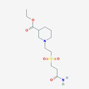molecular formula C13H24N2O5S B7490018 Ethyl 1-[2-(3-amino-3-oxopropyl)sulfonylethyl]piperidine-3-carboxylate 