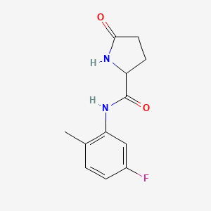molecular formula C12H13FN2O2 B7490224 N-(5-fluoro-2-methylphenyl)-5-oxopyrrolidine-2-carboxamide 
