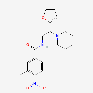 molecular formula C19H23N3O4 B7490400 N-[2-(furan-2-yl)-2-piperidin-1-ylethyl]-3-methyl-4-nitrobenzamide 