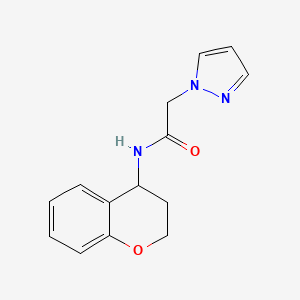 molecular formula C14H15N3O2 B7490818 N-(3,4-dihydro-2H-chromen-4-yl)-2-pyrazol-1-ylacetamide 