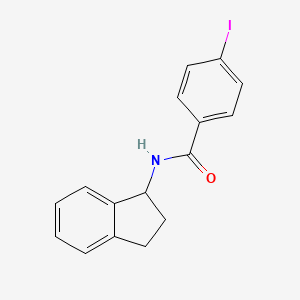 molecular formula C16H14INO B7490879 N-(2,3-dihydro-1H-inden-1-yl)-4-iodobenzamide 