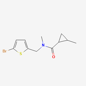 molecular formula C11H14BrNOS B7490987 N-[(5-bromothiophen-2-yl)methyl]-N,2-dimethylcyclopropane-1-carboxamide 
