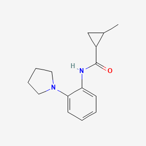 molecular formula C15H20N2O B7491034 2-methyl-N-(2-pyrrolidin-1-ylphenyl)cyclopropane-1-carboxamide 